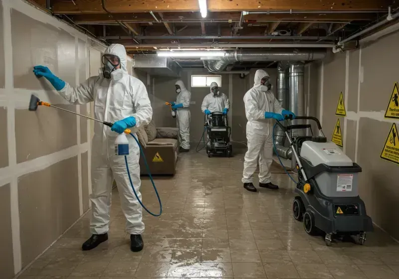 Basement Moisture Removal and Structural Drying process in Morgan County, OH